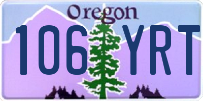OR license plate 106YRT
