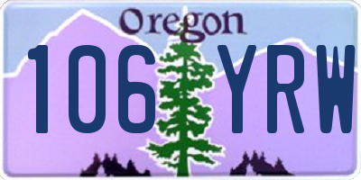 OR license plate 106YRW