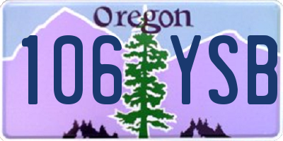 OR license plate 106YSB