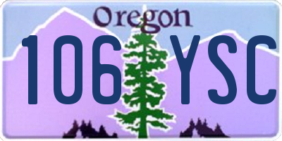 OR license plate 106YSC