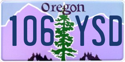 OR license plate 106YSD