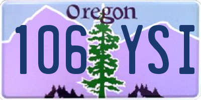 OR license plate 106YSI