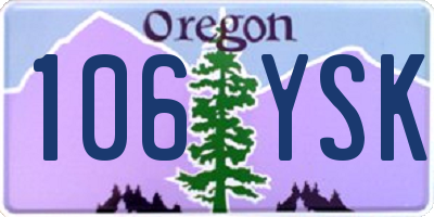 OR license plate 106YSK
