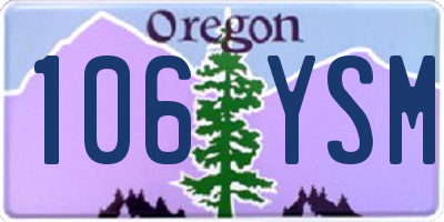 OR license plate 106YSM