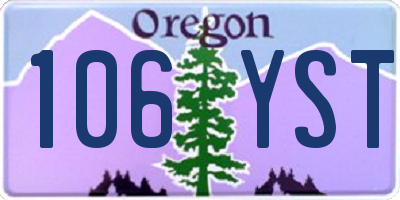 OR license plate 106YST