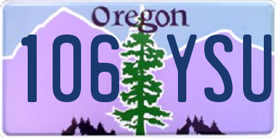 OR license plate 106YSU