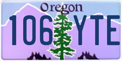 OR license plate 106YTE