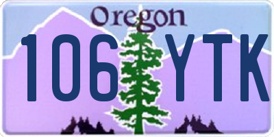 OR license plate 106YTK