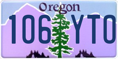 OR license plate 106YTO