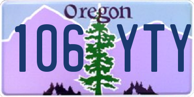 OR license plate 106YTY