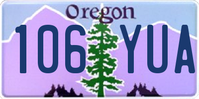 OR license plate 106YUA