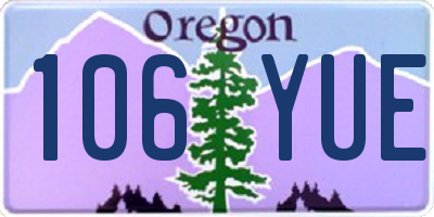 OR license plate 106YUE