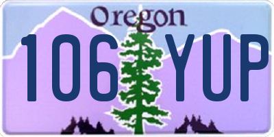 OR license plate 106YUP