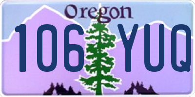 OR license plate 106YUQ