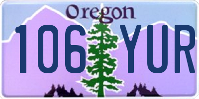 OR license plate 106YUR