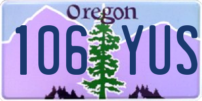 OR license plate 106YUS