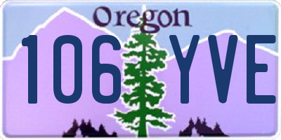 OR license plate 106YVE
