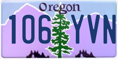 OR license plate 106YVN