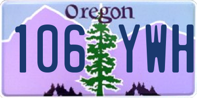 OR license plate 106YWH