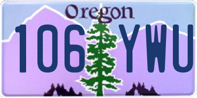 OR license plate 106YWU