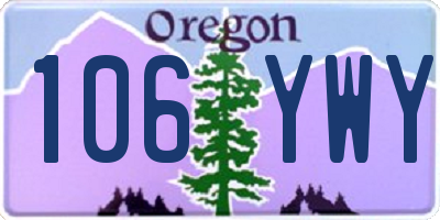 OR license plate 106YWY