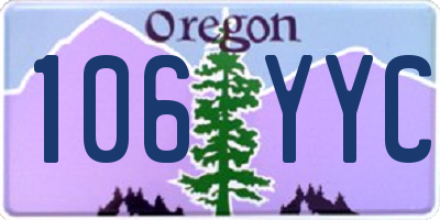 OR license plate 106YYC