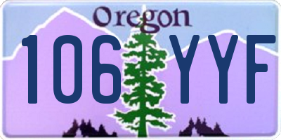 OR license plate 106YYF