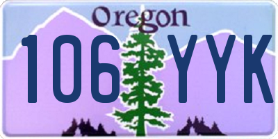 OR license plate 106YYK