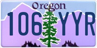 OR license plate 106YYR