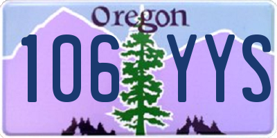 OR license plate 106YYS