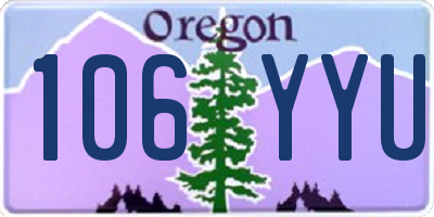 OR license plate 106YYU