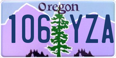 OR license plate 106YZA