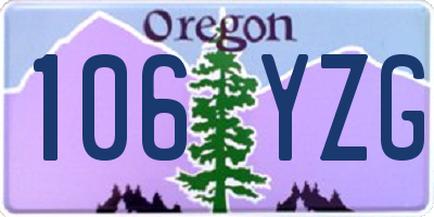 OR license plate 106YZG
