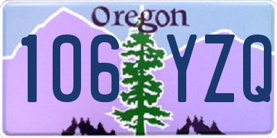 OR license plate 106YZQ