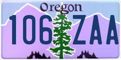 OR license plate 106ZAA