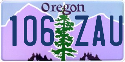 OR license plate 106ZAU