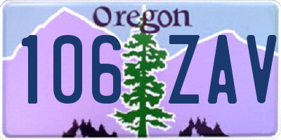 OR license plate 106ZAV
