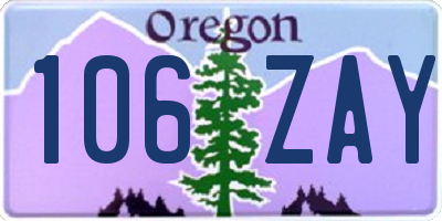 OR license plate 106ZAY