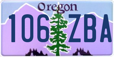 OR license plate 106ZBA