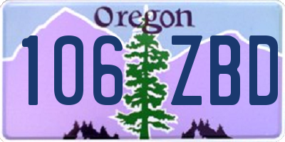 OR license plate 106ZBD