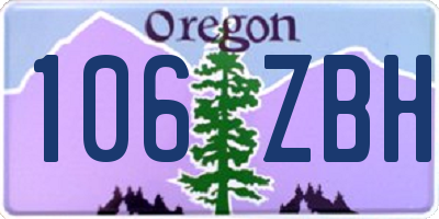 OR license plate 106ZBH