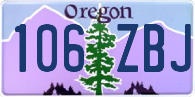 OR license plate 106ZBJ