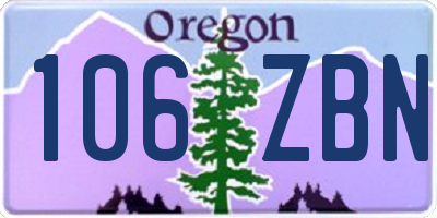 OR license plate 106ZBN