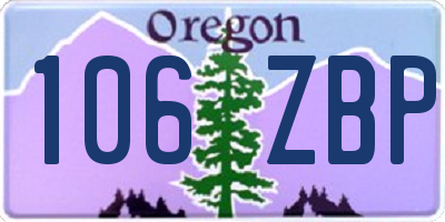 OR license plate 106ZBP