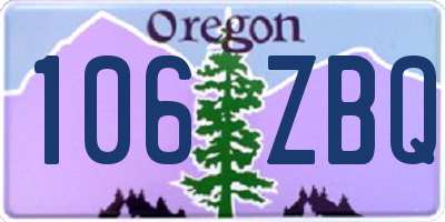 OR license plate 106ZBQ
