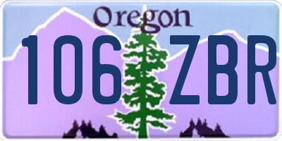OR license plate 106ZBR