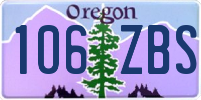 OR license plate 106ZBS
