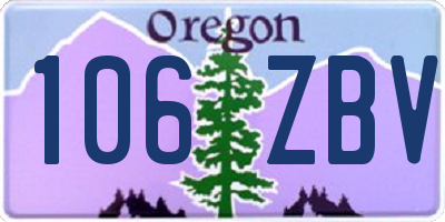 OR license plate 106ZBV