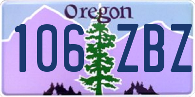 OR license plate 106ZBZ