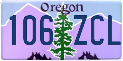 OR license plate 106ZCL